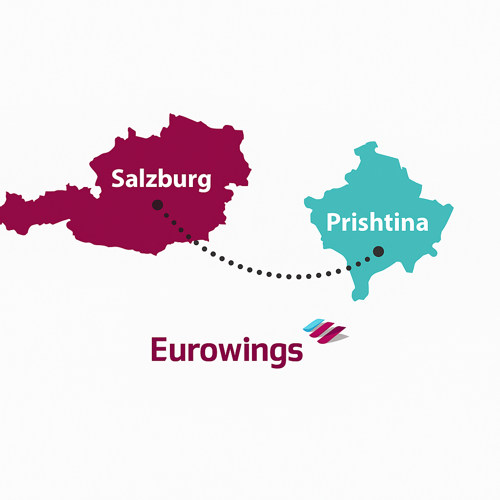image-20 Eurowings nis një shërbim të ri të kufizuar Prishtinë–Salzburg për dimrin 2025/2026